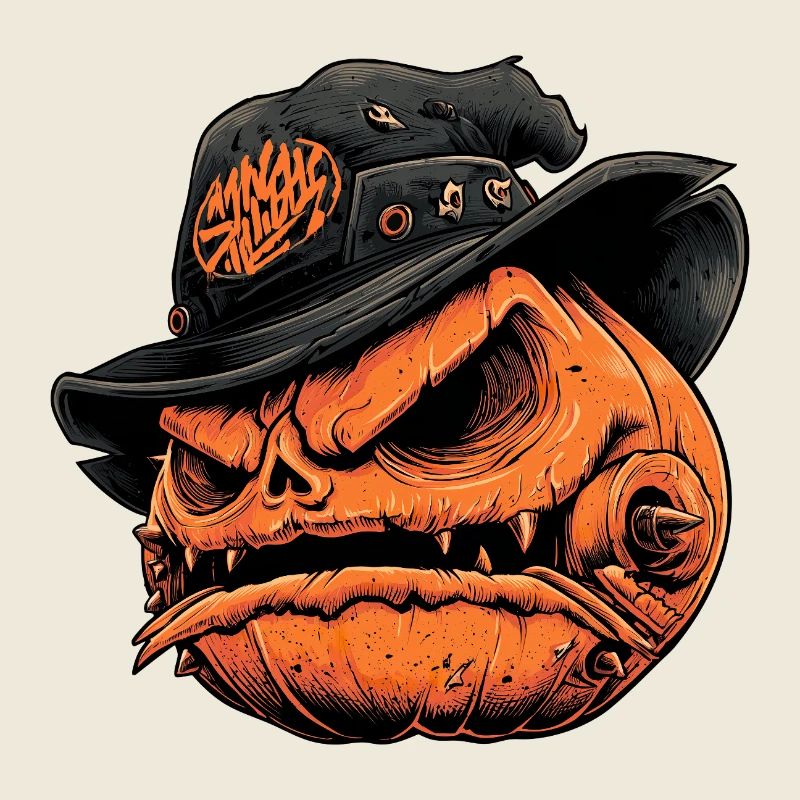 Citrouille Punk Hat Horreur