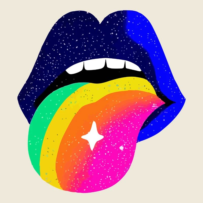 Langue arc-en-ciel Pop Art Lèvres