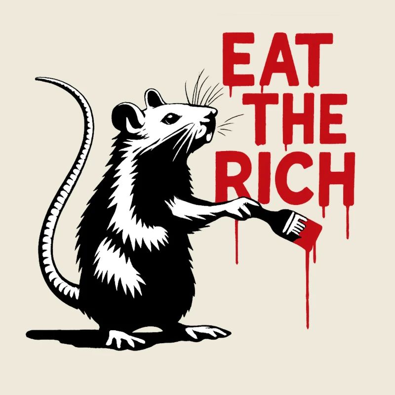 Rat with Message Eat the Rich