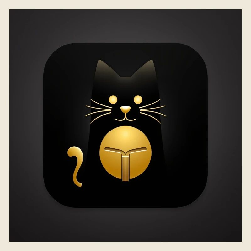 Chat noir avec un design élégant doré