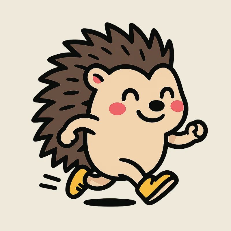 Hedgehog Sprinter Cute Mascot