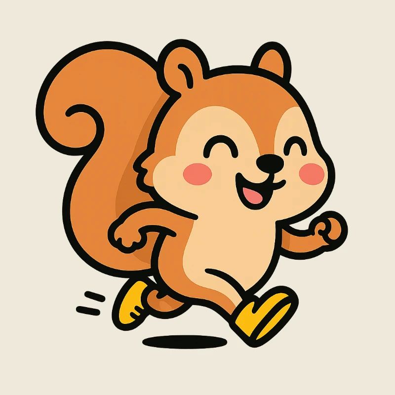 Happy squirrel on the run