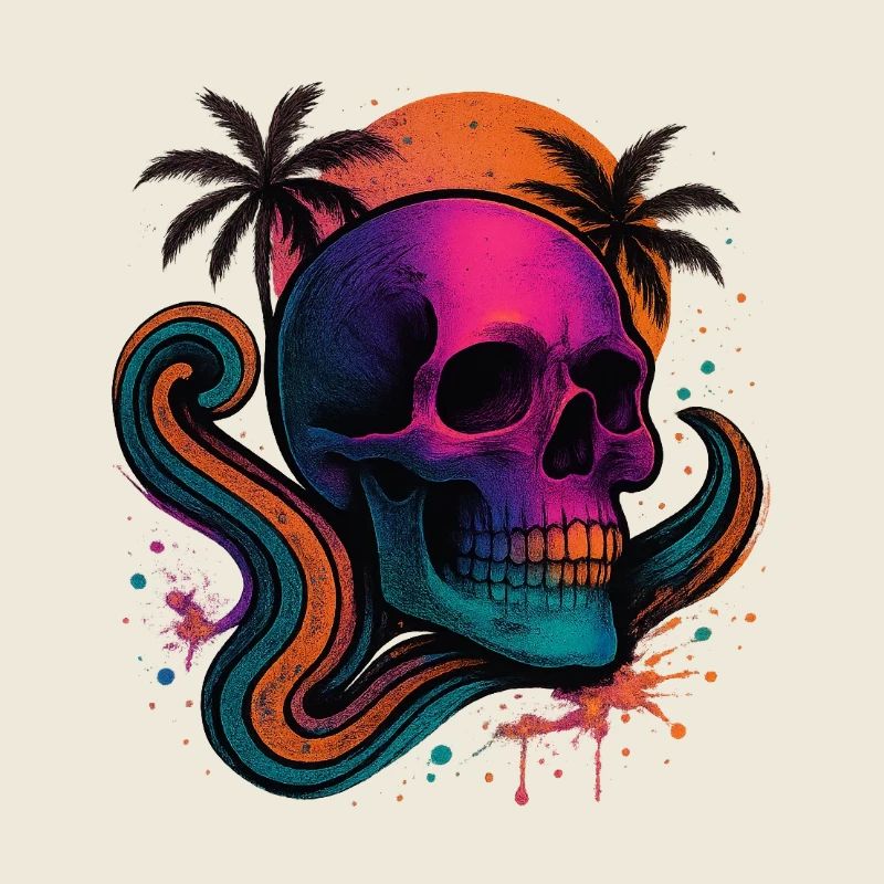 Neon Totenschädel