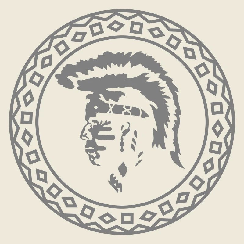 Bande de plumes de silhouette de tête indigène
