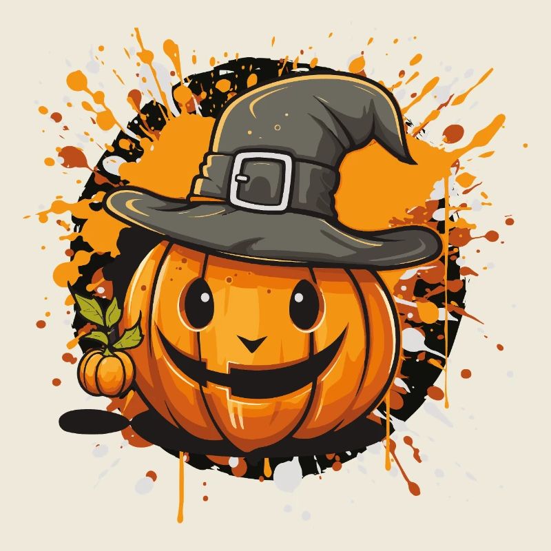 Halloween Kürbis mit Hut