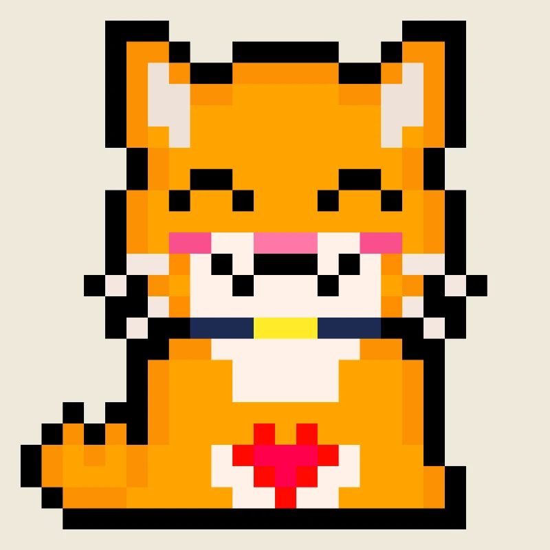 Pixelkatze mit Herz