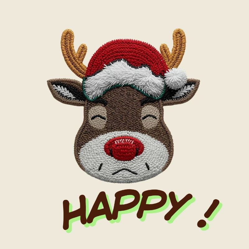 Renne Noël brodé Joyeux