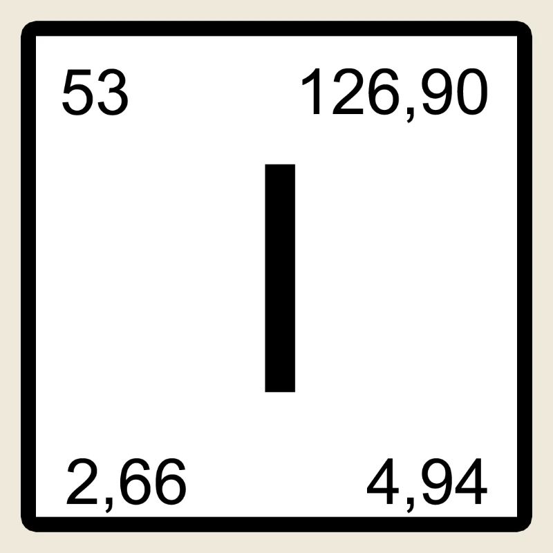 Élément d’iode Iode Symbole d’élément du tableau périodique