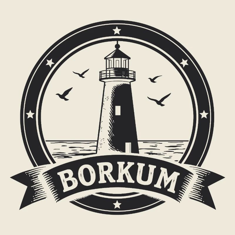 Leuchtturm Borkum Maritimes Emblem