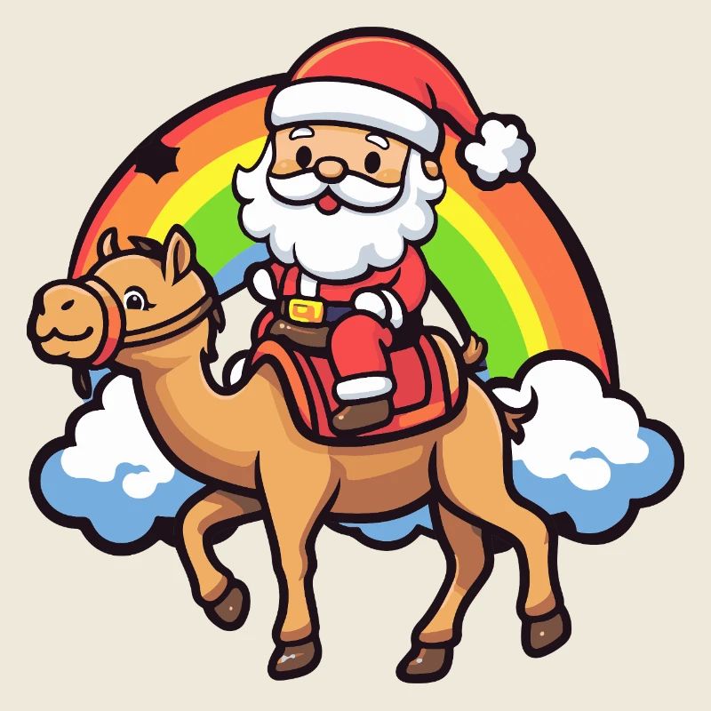 Noël du Père Noël à dos de chameau