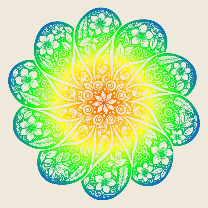Sweat à capuche Mandala arc-en-ciel floral dans le style rétro boho