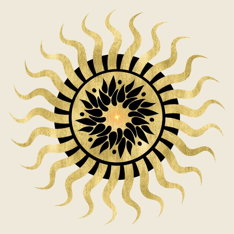 Goldene Sonne Blumen Mandala
