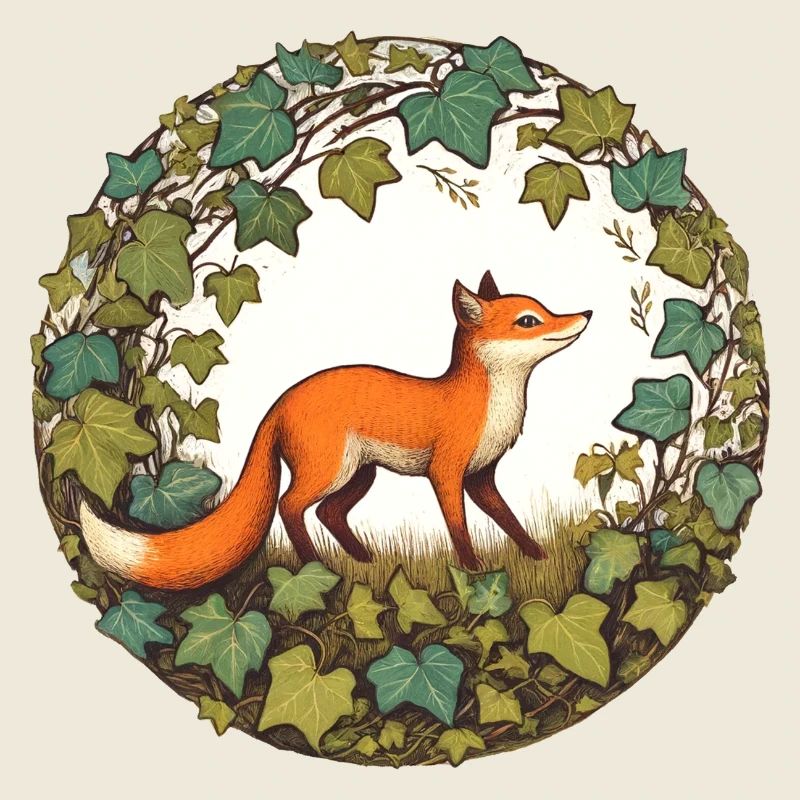 Fox in Ivy Circle