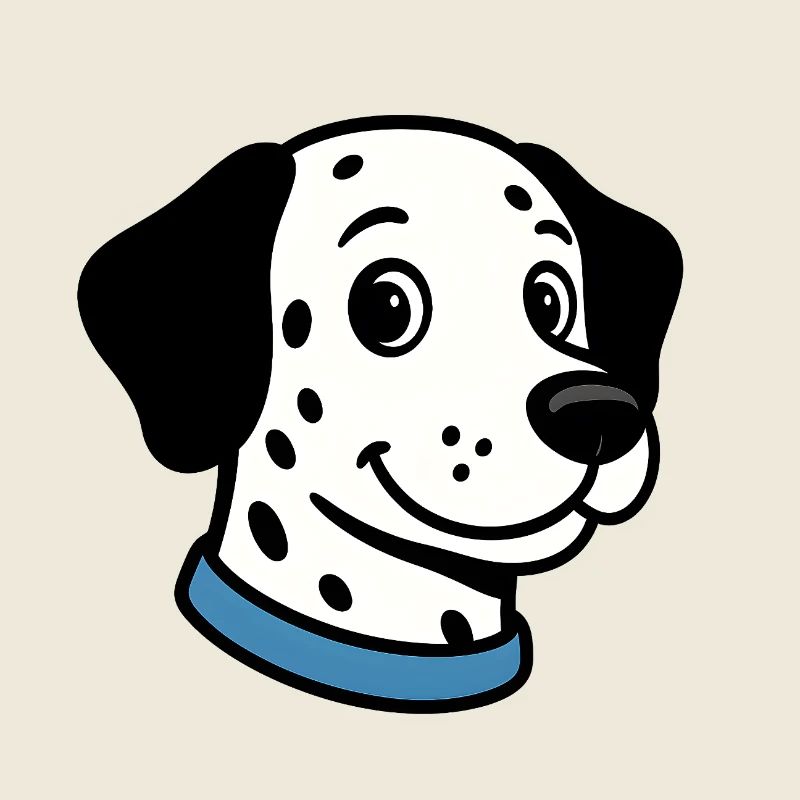Dalmatian with blue necklace