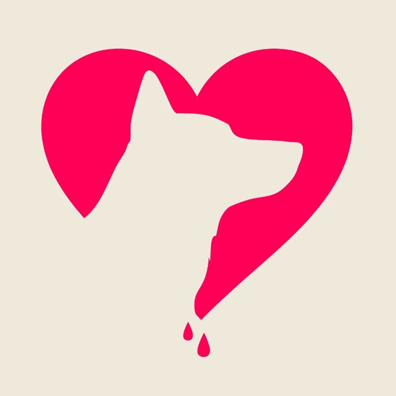  German dog Heart Pink