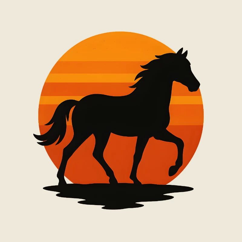 Sunset Horse Silhouette