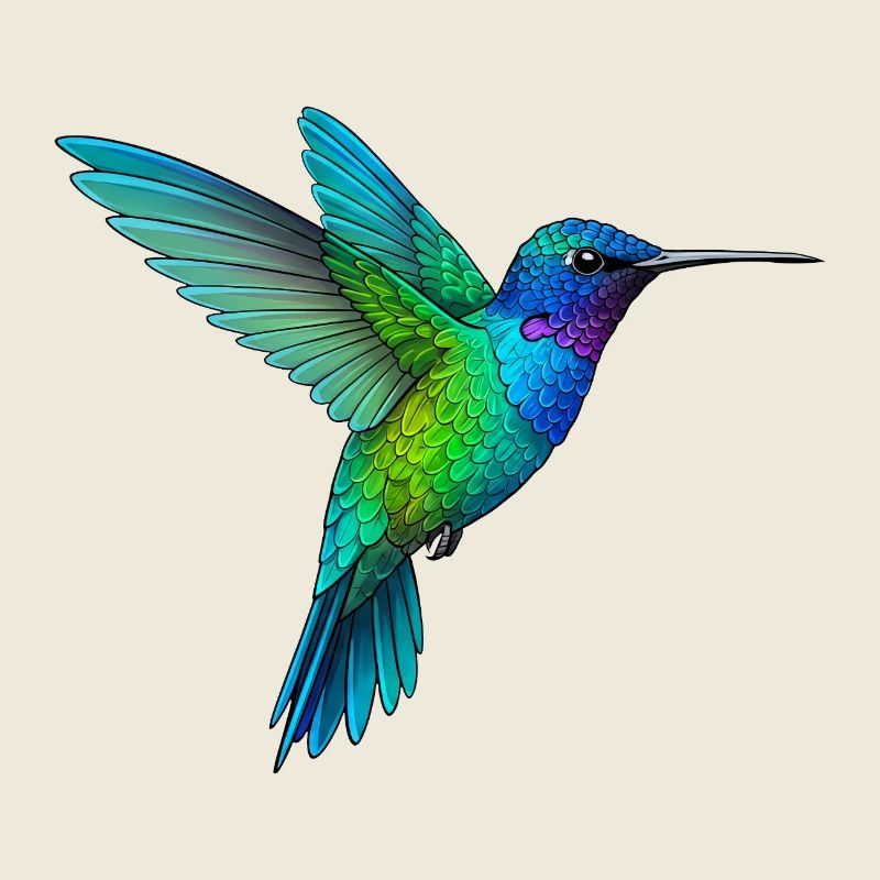 Vol du colibri arc-en-ciel