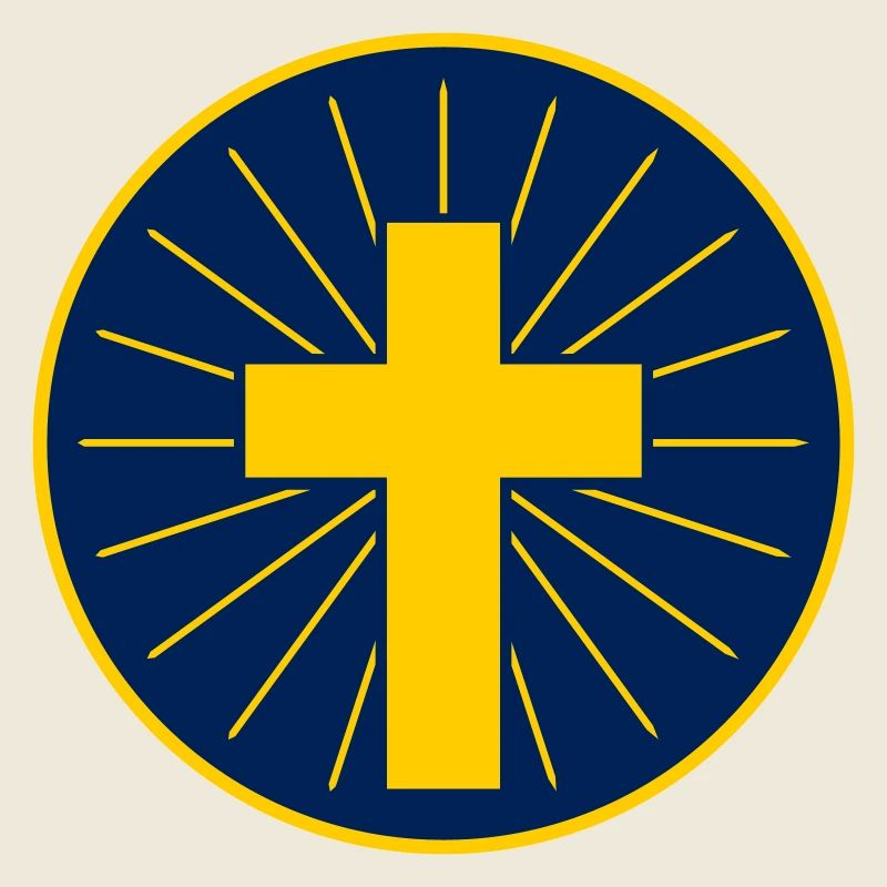 Goldenes Kreuz mit Strahlen
