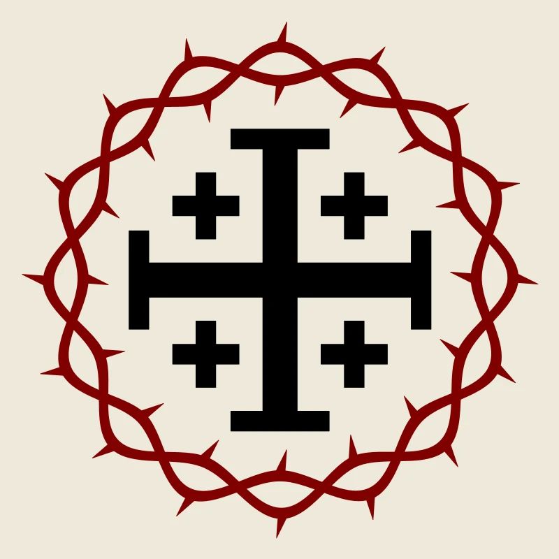 Croix de Jérusalem et couronne d’épines