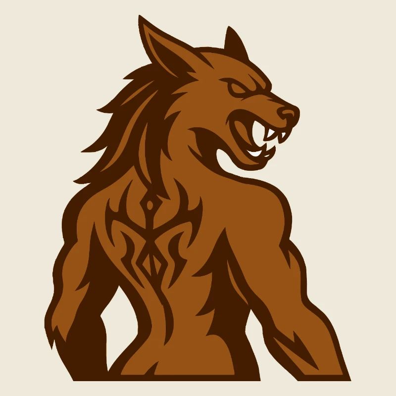 Wolfsrufer Tribal Tattoo Illustration