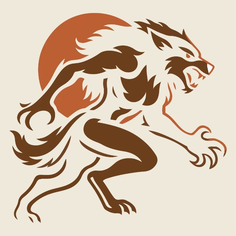 Loup brun dans la tempête