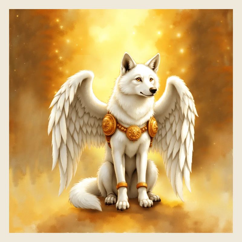 Loup ailé Aura dorée