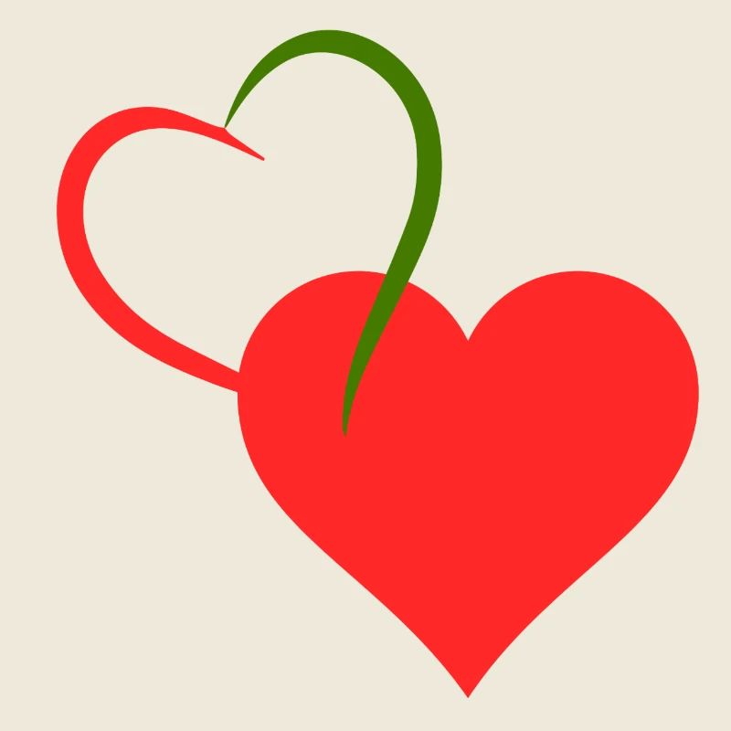Coeur rouge et vert