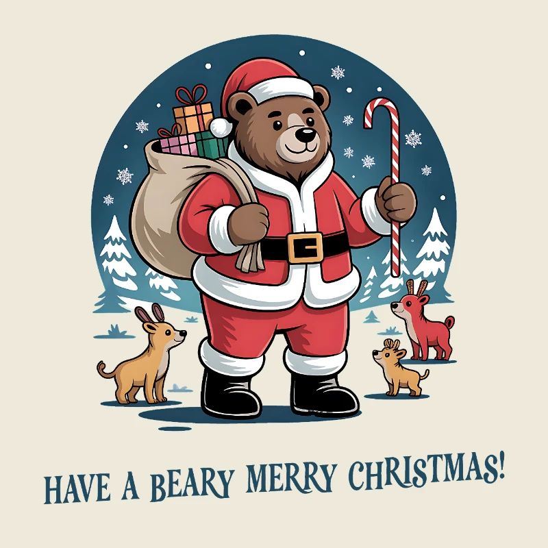 Beary Joyeux Noël Père Noël Ours