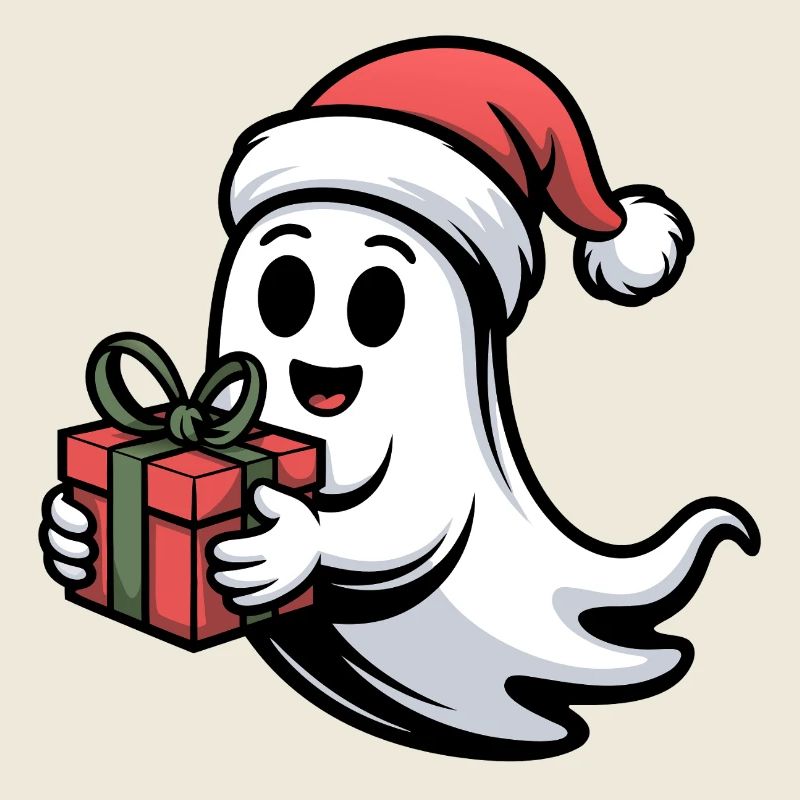 Weihnachtsgeist mit Geschenk