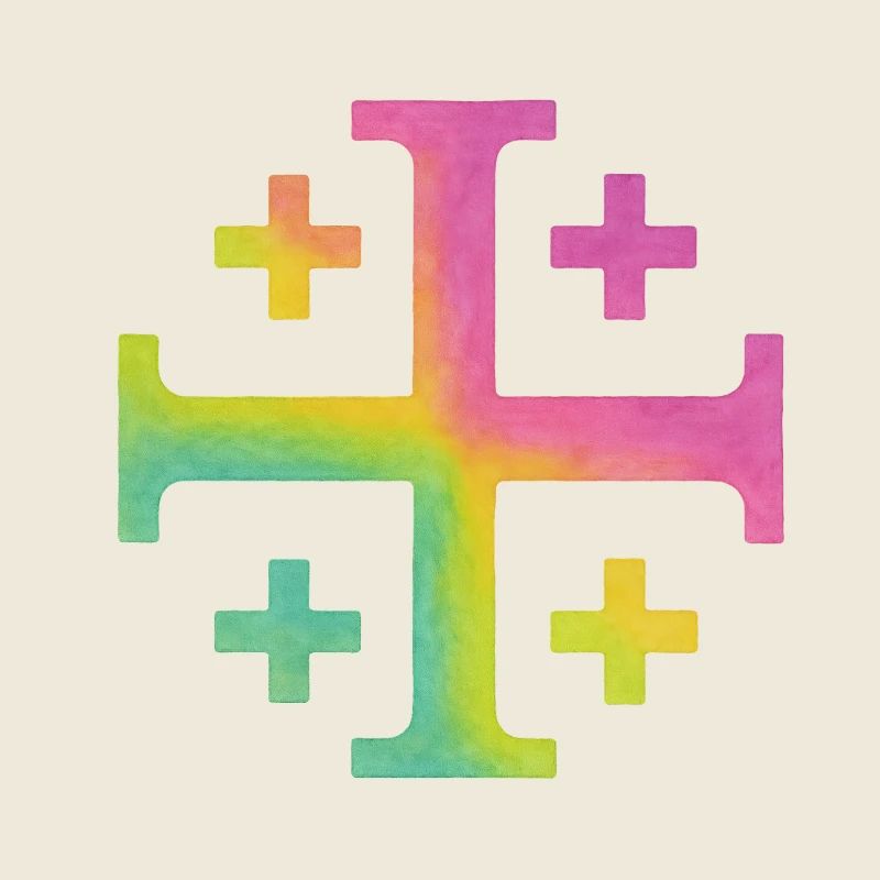 Croix de Kairos (Croix de Jérusalem) – Prairie printanière