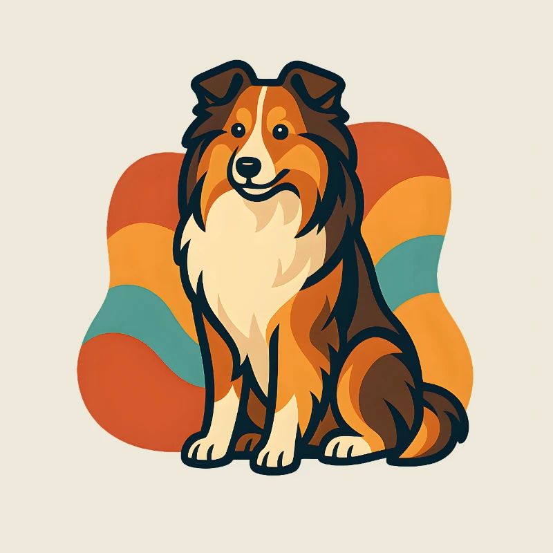 Chien de berger Shetland vibrant Sunburst