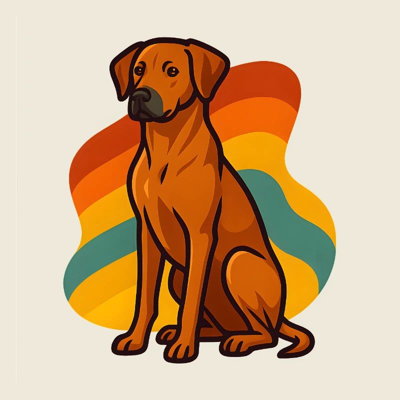 Retro Rhodesian Ridgeback Hund