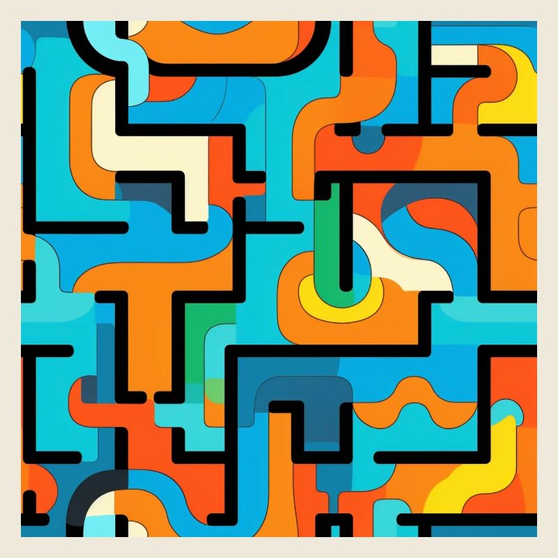 Flux de couleurs, labyrinthes géométriques