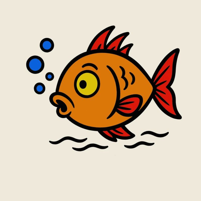 Cheerful Cartoon Fish Orange
