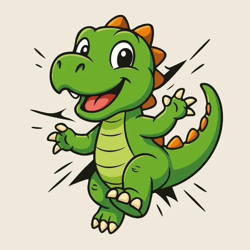 Süßer Comic Dino –  Kinder & Dinosaurier Fans