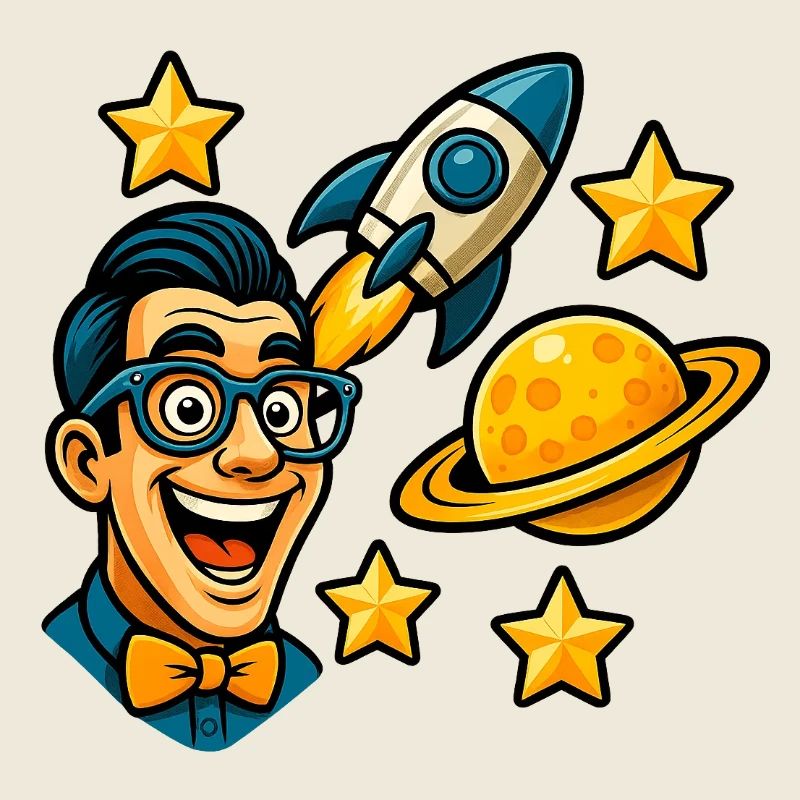 Space enthusiast with glasses