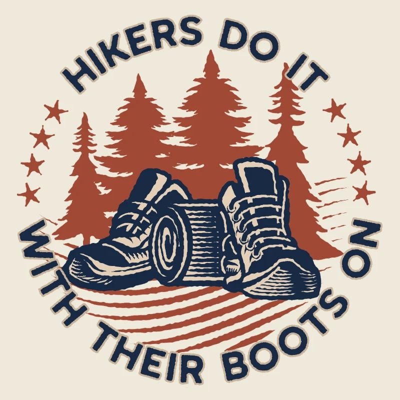 Lustige Wanderschuhe Kreis Abzeichen
