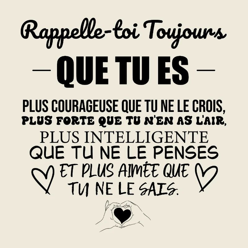 Citation Courage Force Motivation Cadeau Femme