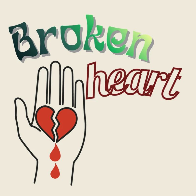 Hand mit gebrochenem Herzen