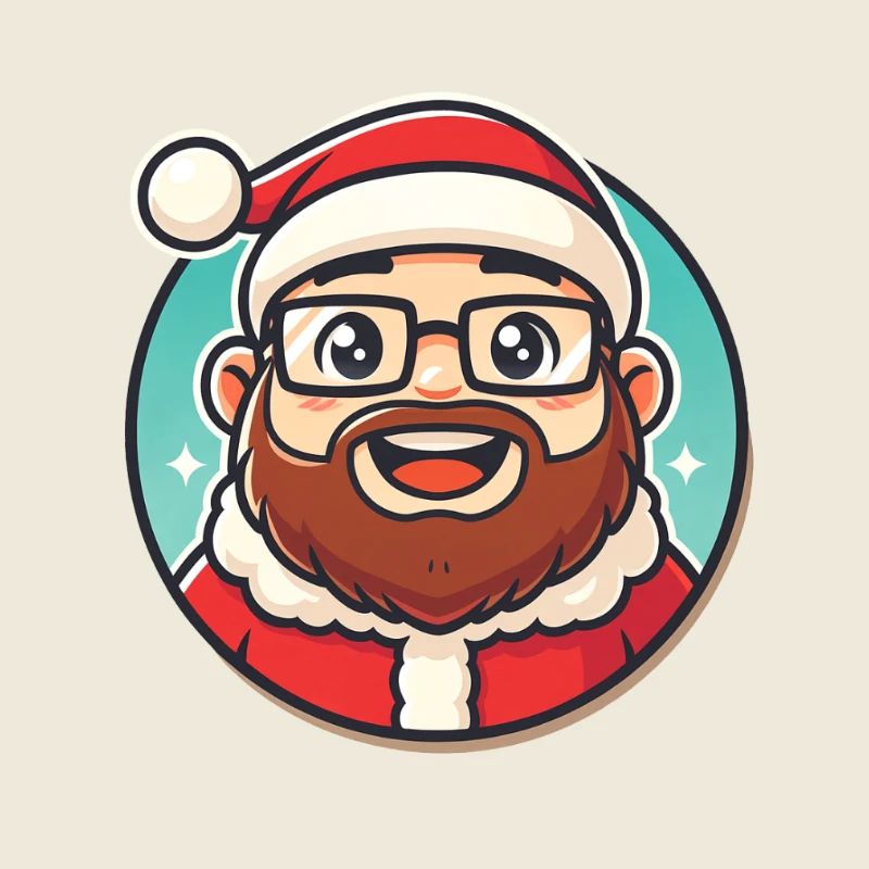 Père Noël avec des lunettes Cartoon Cheer