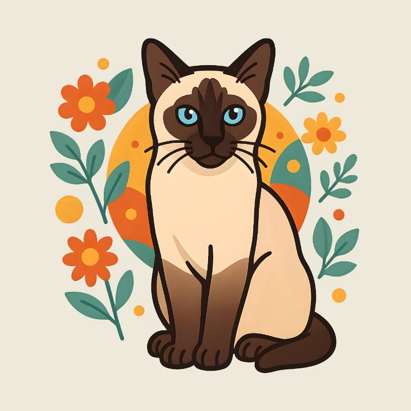 Siamkatze Blume Designs