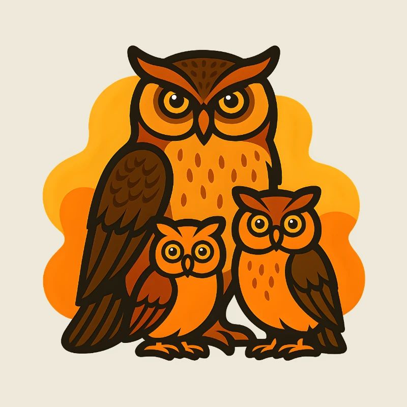 Owl with his family