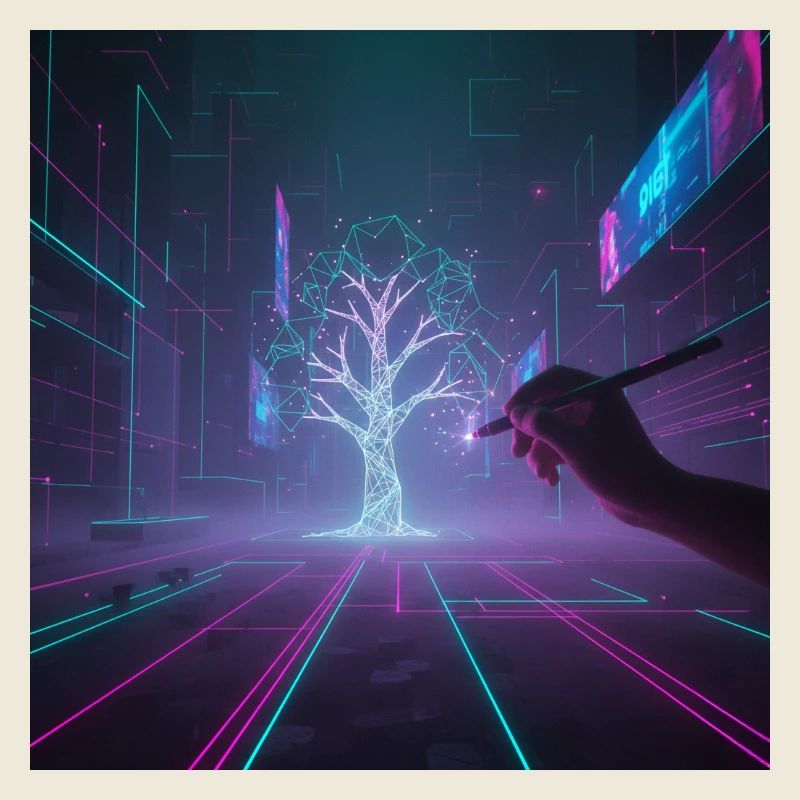 Cyberpunk Baum zeichnen