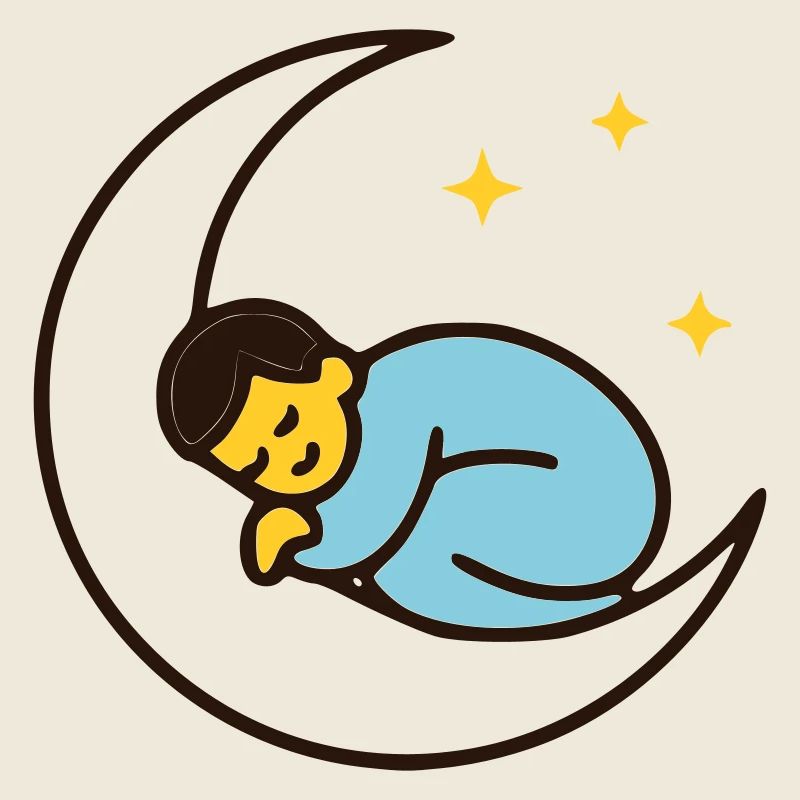 Bébé mignon sur la lune | Bonne nuit