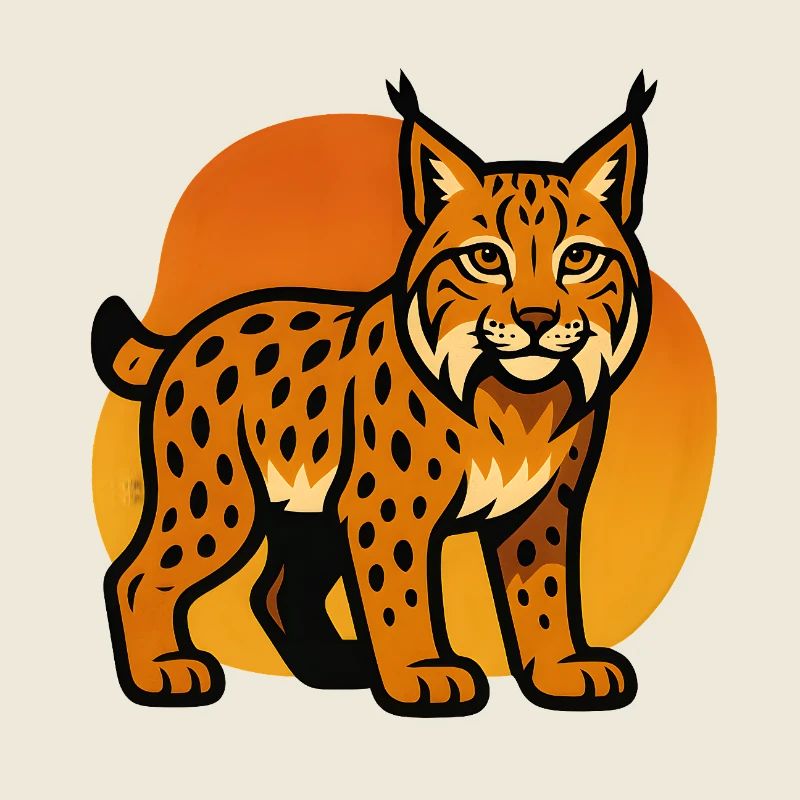 Lynx in sunset shade