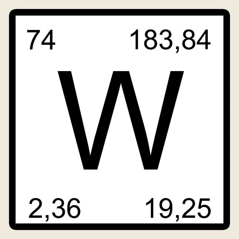 Wolfram W Symbol im Periodensystem Design