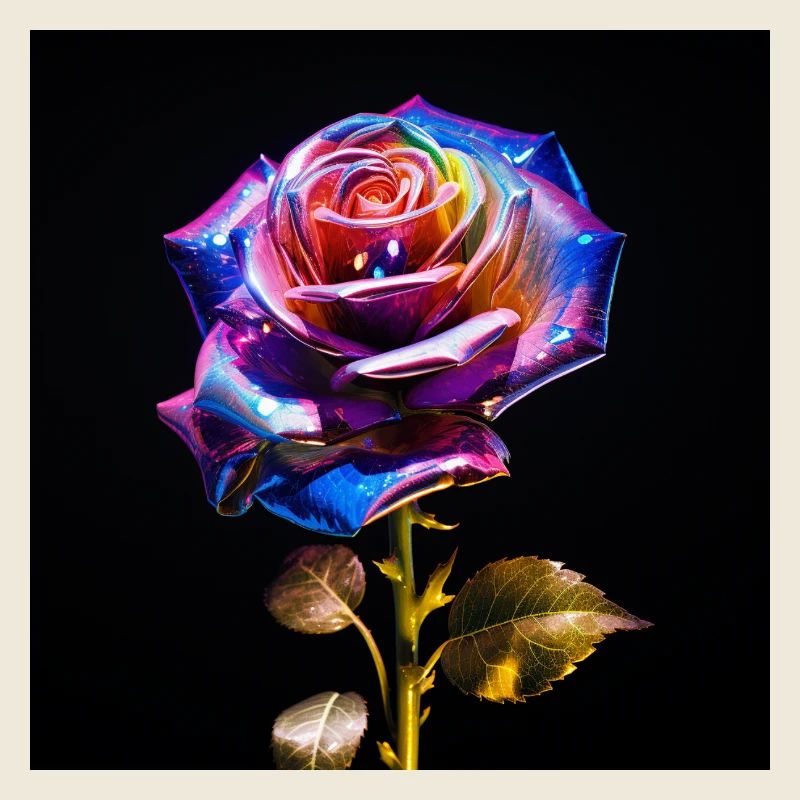 Metallic Rainbow Rose