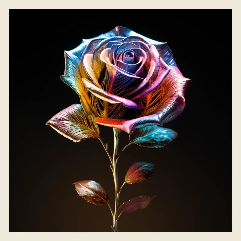 Rainbow Rose Metallic Shine
