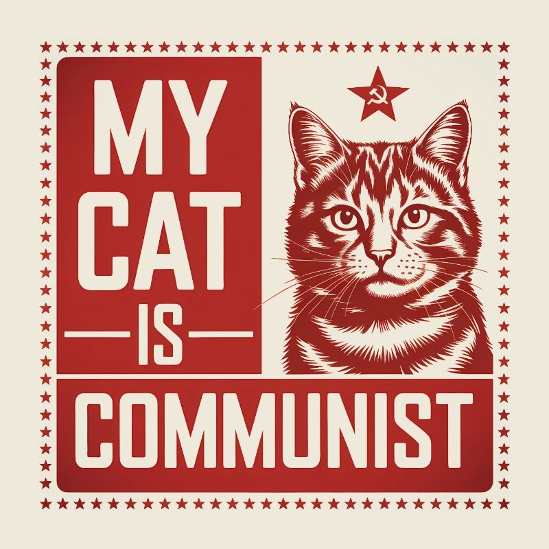 Mon chat est communiste - Drôle de Chat PropagandeT-Shirt