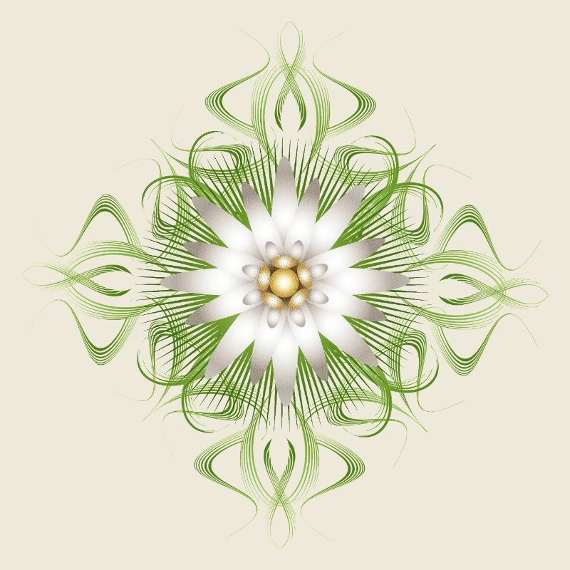 Edelweiss flower ornament with fine lines